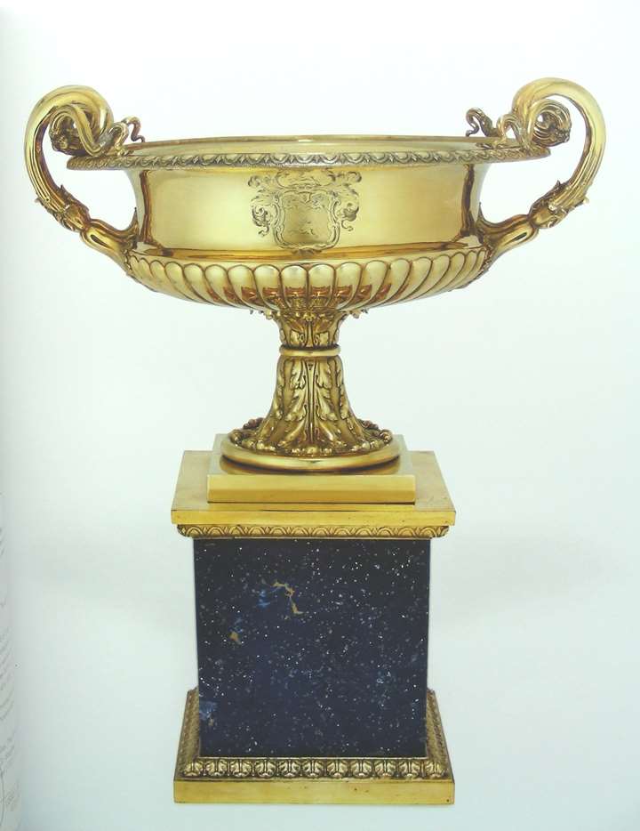 William IV silver gilt two handled urn vase
